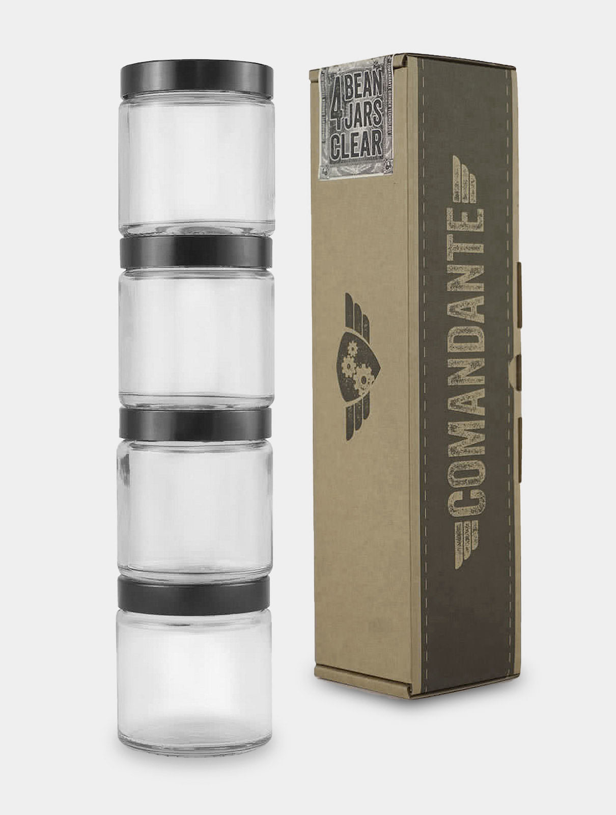 Bean Jar 4 Pack, clear