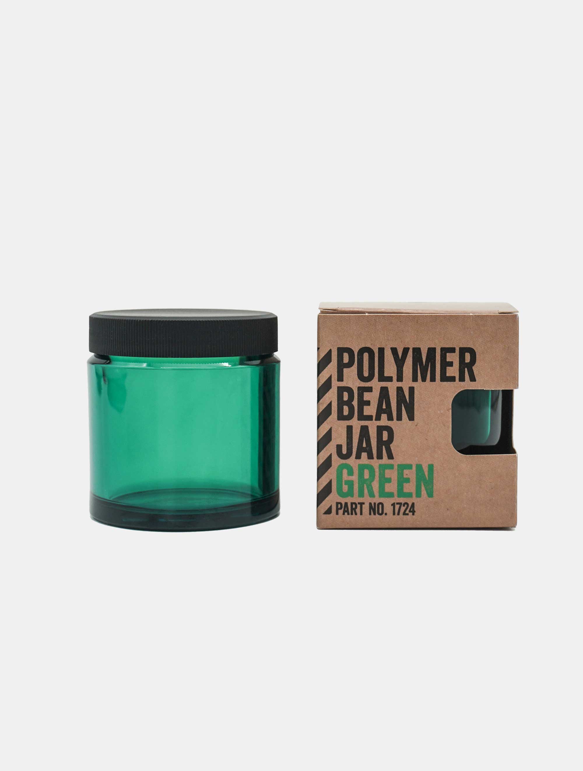 Polymer Bean Jar + lid, green