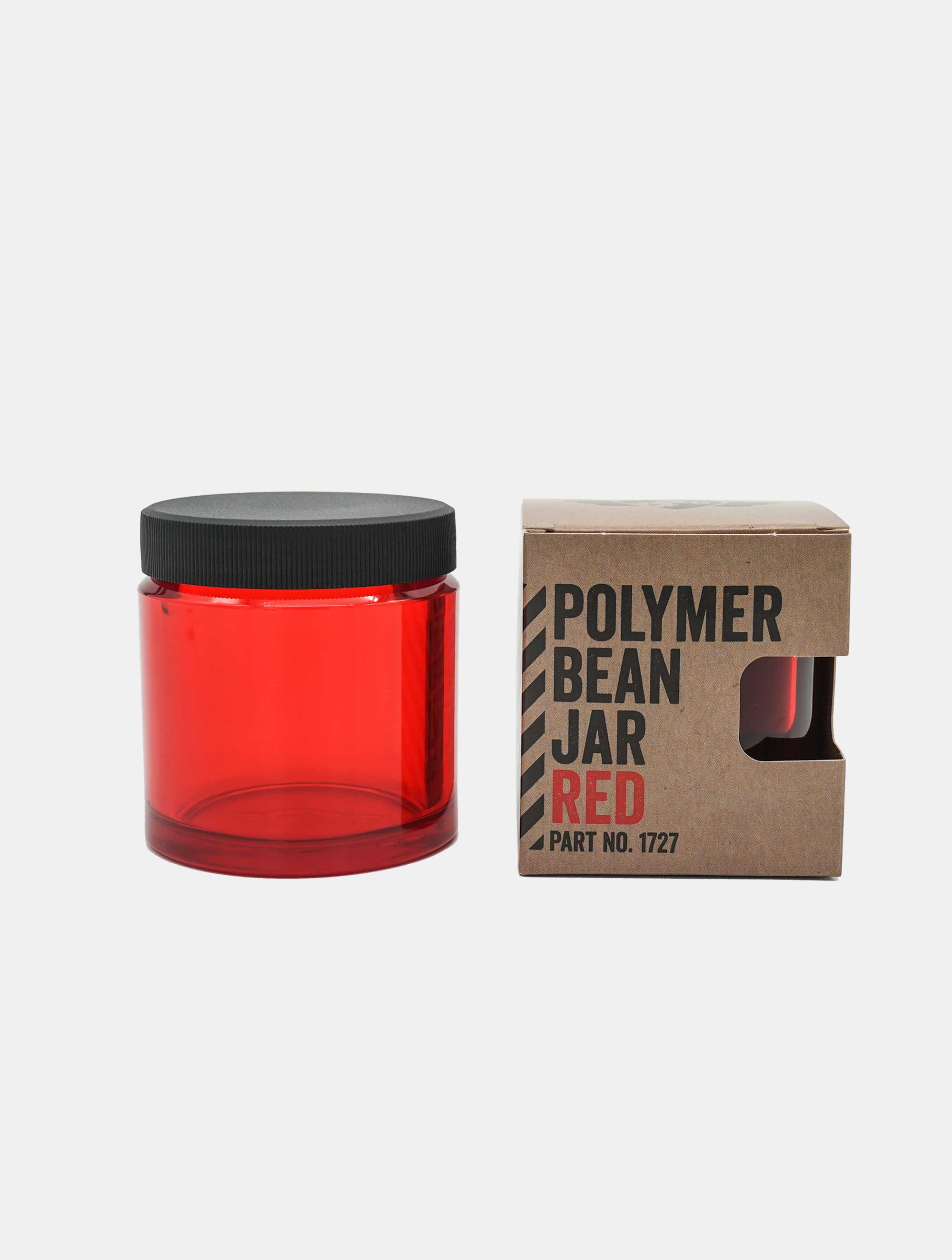 Polymer Bean Jar + lid, red