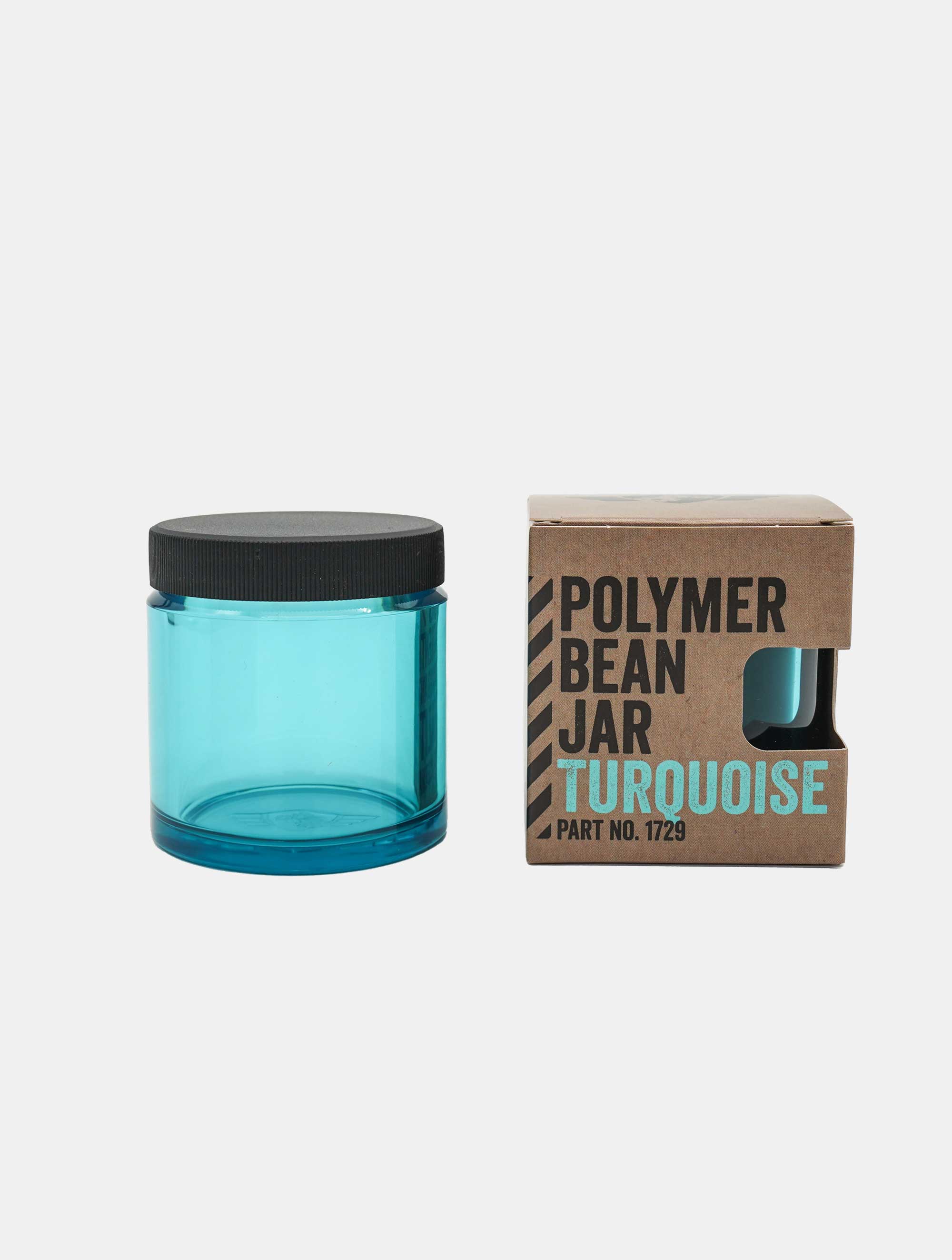 Polymer Bean Jar + lid, turquoise