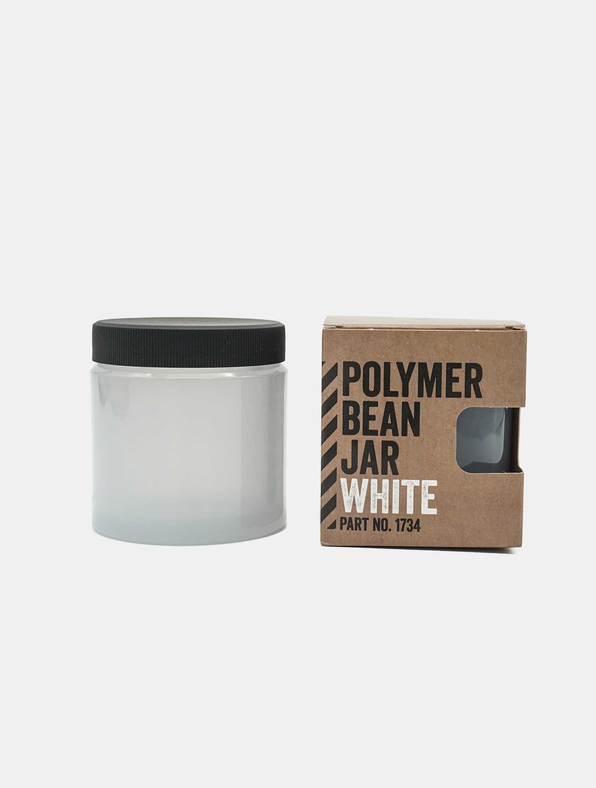Polymer Bean Jar + lid, white