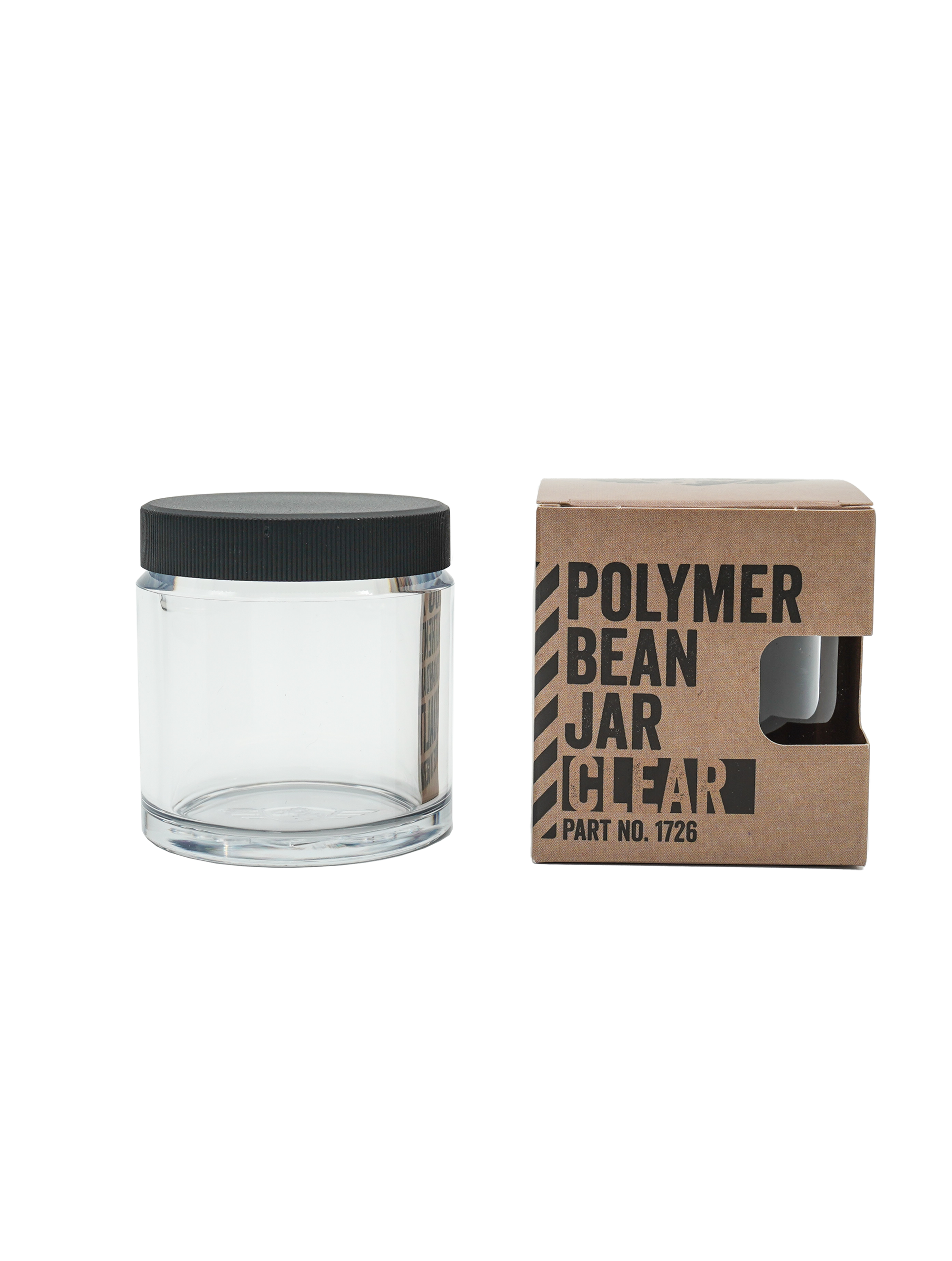 Polymer Bean Jar + lid, clear